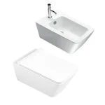 Унитаз подвесной Catalano Proiezioni c крышкой и креплением + биде (1VSPN00/5PRSTP000/5KFST00 + 1BSPN00) - Фото 1