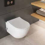 Унитаз-биде подвесной безободковый с крышкой Quarter Bath Deep, холодная и гарячая вода, белый (70DE03054.00.4.3.02/30SCD.03.02..WG) - Фото 2
