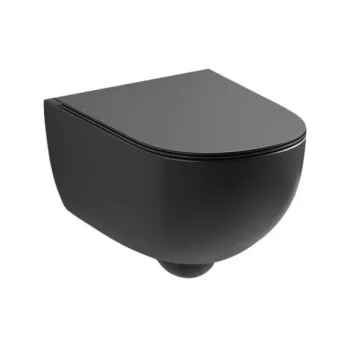 Унітаз підвісний Nic Design Pin 55х37, чорний глянець… - Фото №1