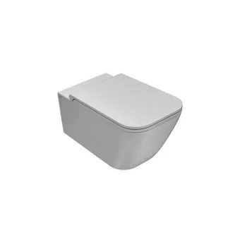 Унитаз подвесной с крышкой Globo Stone, белый (STS07BI+ST024BI) - Фото №1