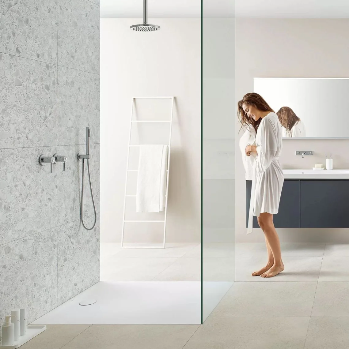 Прямокутний душовий піддон Geberit Olona 140x90x4см, Білий матовий (550.769.00.1) - Фото 2