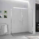 Боковая панель Novellini KUADRA 2, 89FH91, стекло-Clear, профиль-хром (K2FH89-1K) - Фото 1