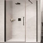 Душевая дверь Novellini Young G+F, стекло-Clear, профиль-черный матовый (Y2GFL117-1H) - Фото 1