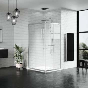 Душевая кабина угловая Novellini ZEPHYROS A 87L90, стекло-Clear, профиль-хром (ZEPHYRA87L-1K)