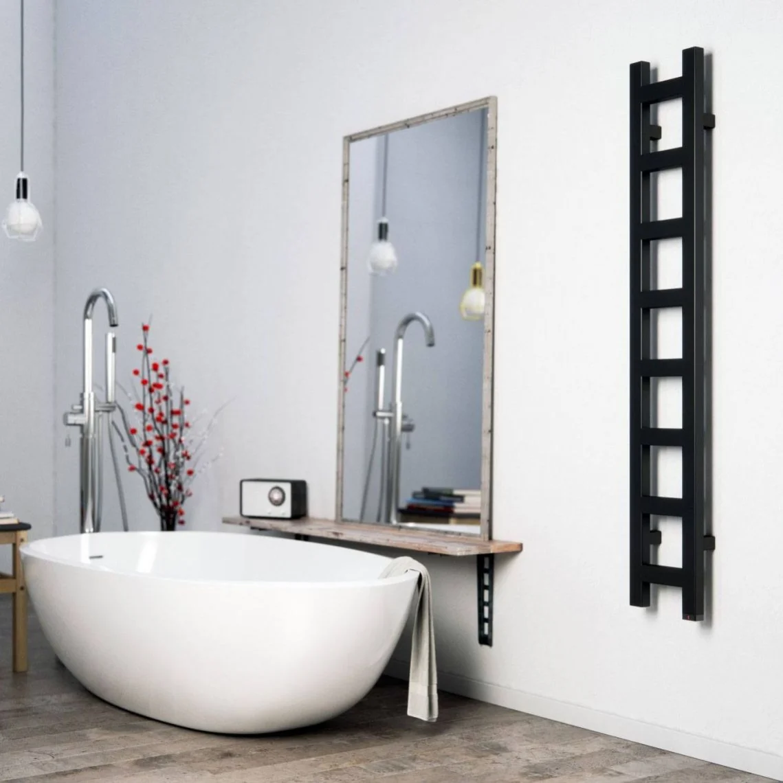 Полотенцесушитель TERMA EASY ONE 1600X200, подключение справа, скрытое, черный матовый (WWEAN160020K9M5E8U) - Фото 2