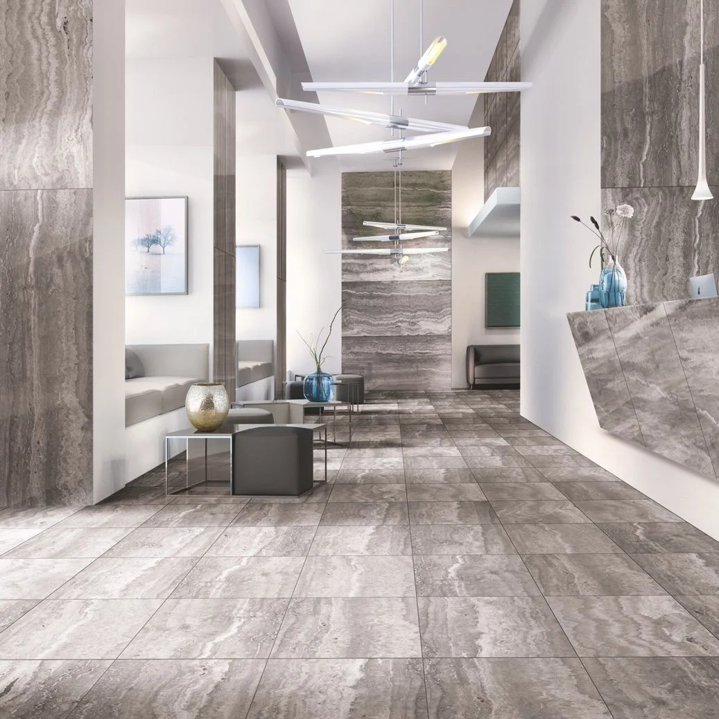 Керамогранит Casalgrande Padana Marmoker Travertino Titanium 59x118 см (10220211) - Фото 2
