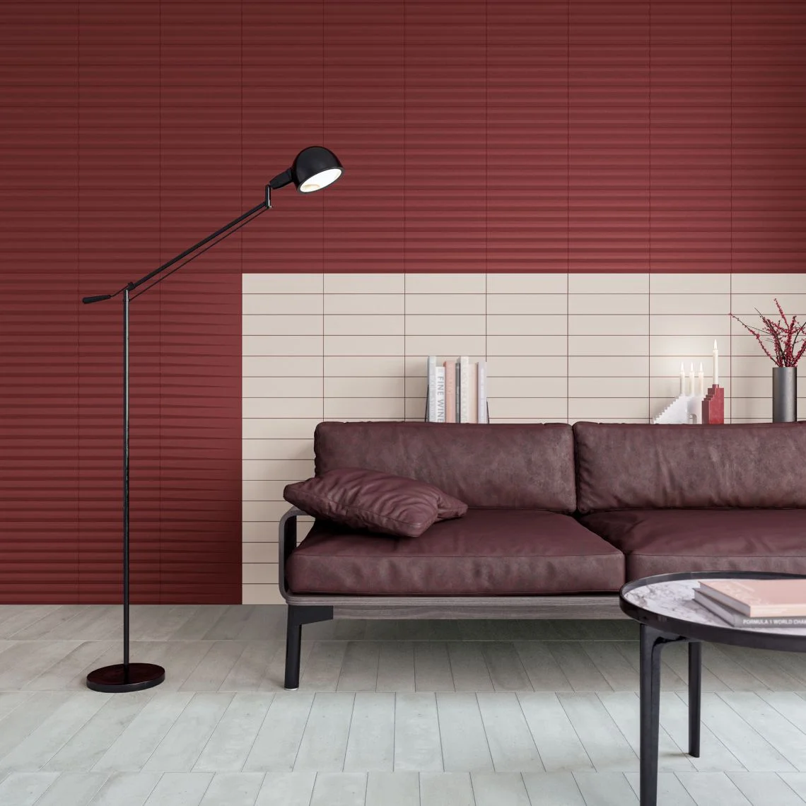 Плитка WOW Stripes Liso XL Garnet 7,5x30 (123818) - Фото 2