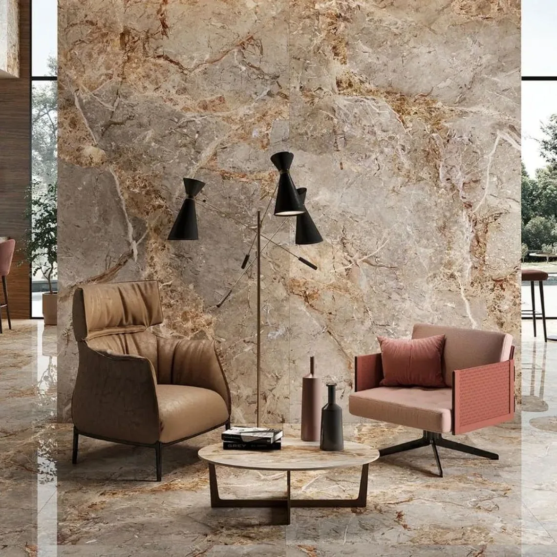 Керамограніт La Fabrica AVA, Breccia Argentum Lap. 60х120 см Rett 8.8 мм (163101) - Фото 2