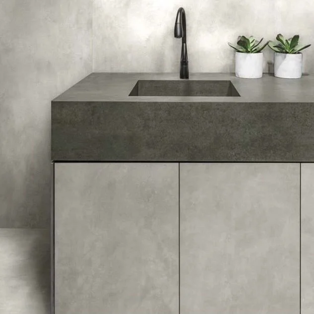 Керамогранитная плита для столешниц Florim, Cement Light Gray Matt Stuoiato Su 160х320 см 12 мм (751289) - Фото 2