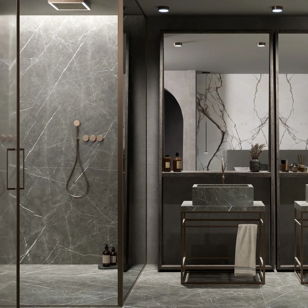Керамогранитная плита для столешниц Florim, Marble Gray Glossy Stuoiato Su 160х320 см 6 мм (759749) - Фото 3