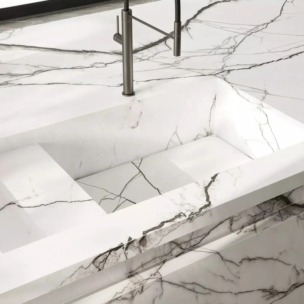 Керамогранитная плита для столешниц Florim, Marble Breach B Glossy Stuoiato Su 160х320 см 12 мм (768750) - Фото 2