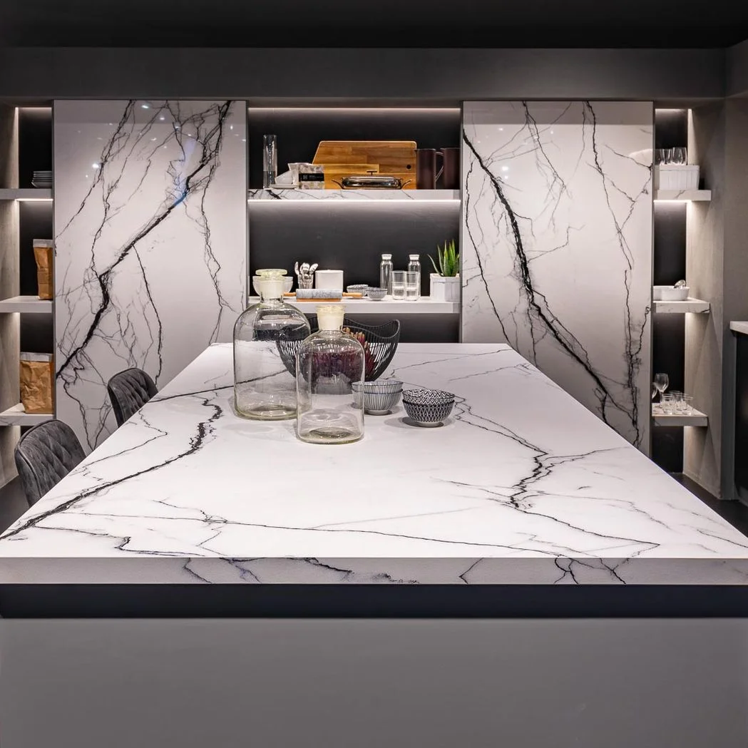 Керамогранітна плита для стільниць Florim, Marble Eternal White B Glossy Stuoiato Su 160х320 см 12 мм (768756) - Фото 3