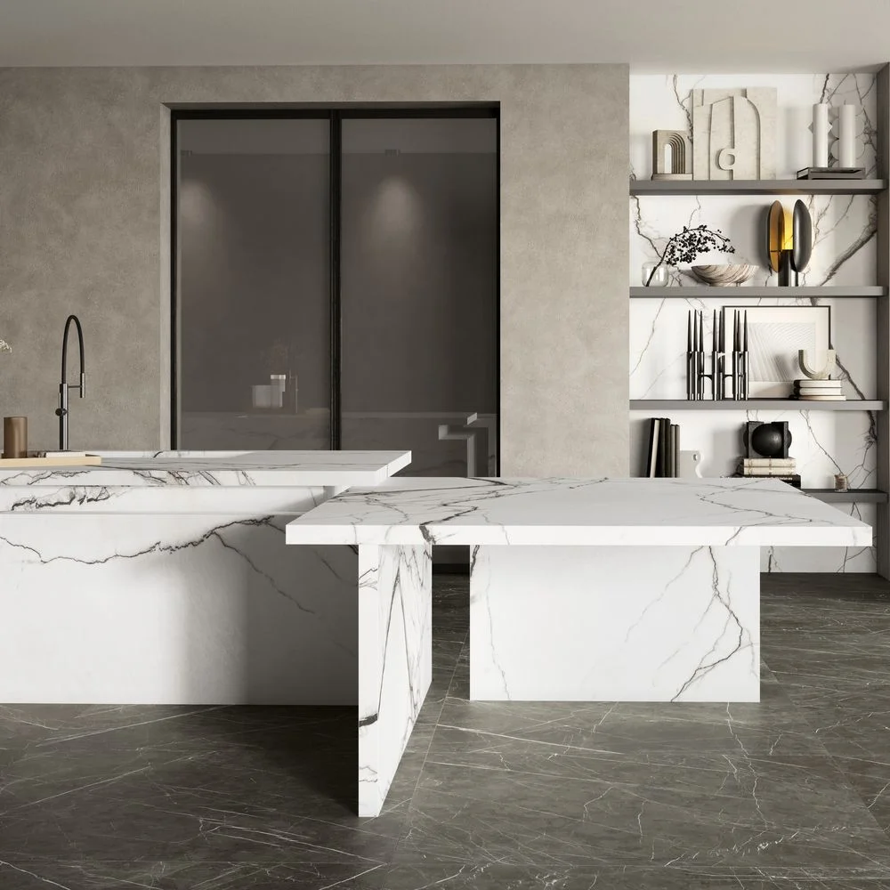 Керамогранітна плита для стільниць Florim, Marble Eternal White B Glossy Stuoiato Su 160х320 см 12 мм (768756) - Фото 2