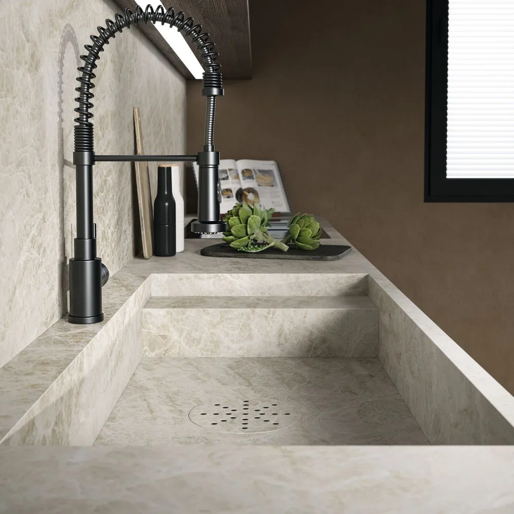 Керамогранітна плита для стільниць Florim, Marble Yamuna Glossy Stuoiato Su 160х320 см 12 мм (768762) - Фото 2