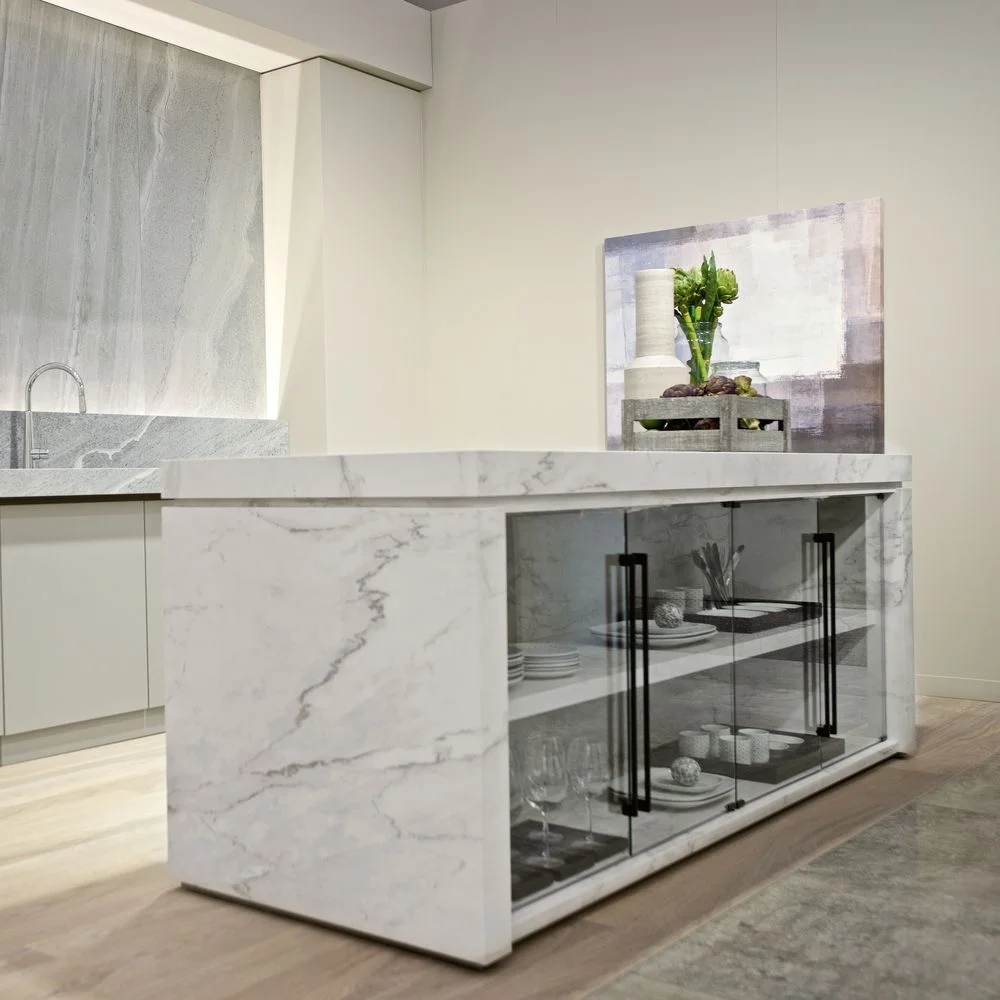 Керамогранитная плита для столешниц Florim, Marble Calacatta A Glossy Stuoiato Su 160х320 см 12 мм (768799) - Фото 2