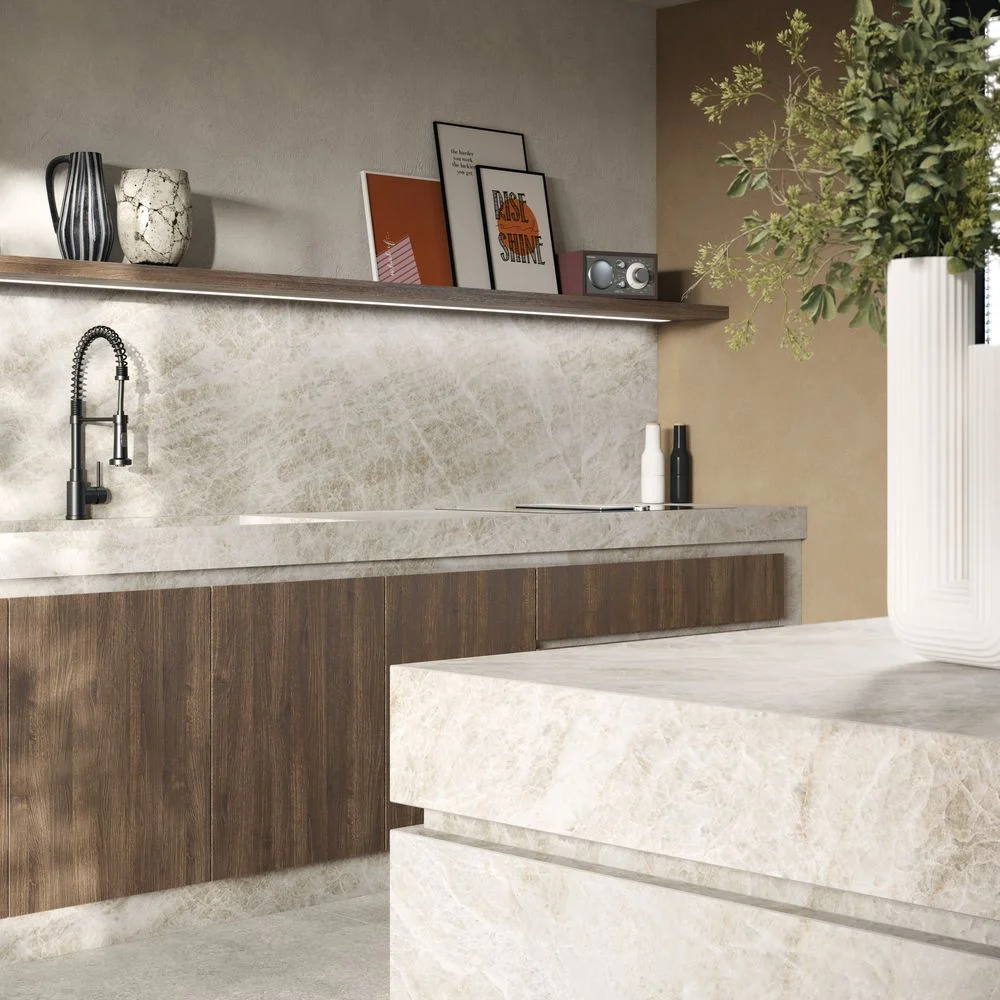 Керамогранитная плита для столешниц Florim, Marble Yamuna Glossy Stuoiato Su 160х320 см 6 мм (772929) - Фото 3