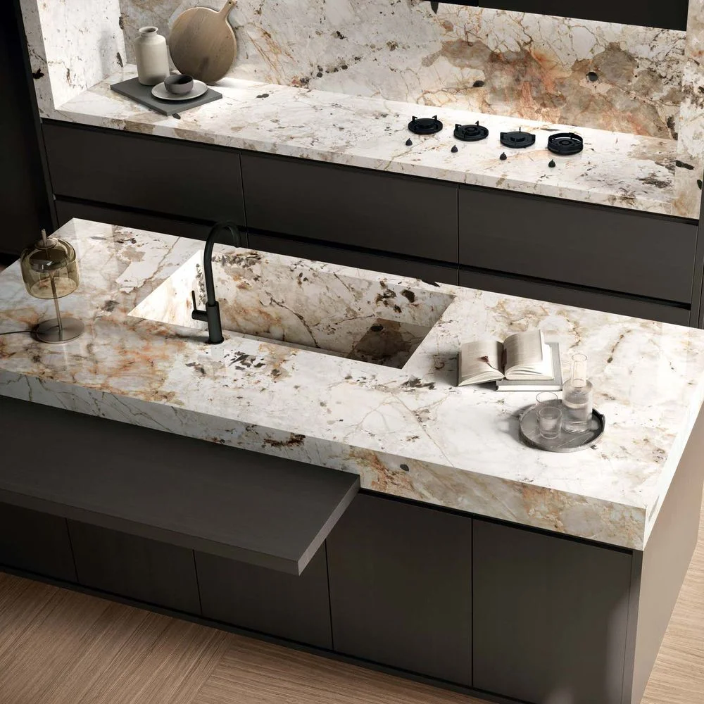 Керамогранитная плита для столешниц Florim, Marble Heritage Tundra Matte 160х320 Rt 6 мм (777578) - Фото 2