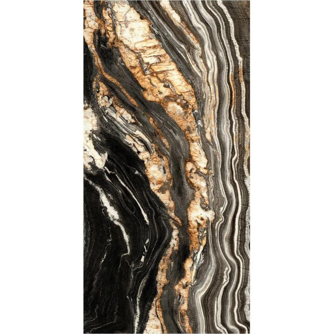 Керамограніт крупноформатний Anatolia Oro Noir 119,8x279,8 Polished 6mm (AB25P) - Фото 2