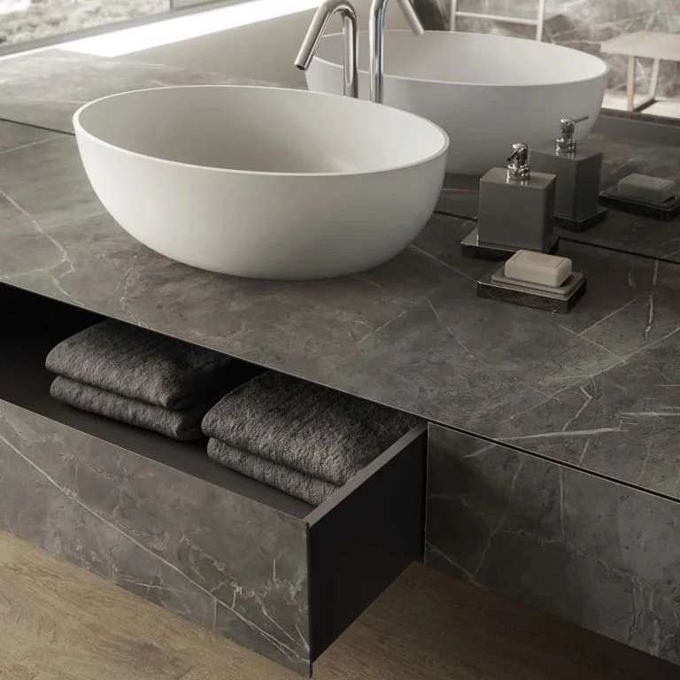Керамогранитная плита для столешниц Atlas Plan, Grey Stone Matte 162x324 см 20 мм (AHH2) - Фото 3