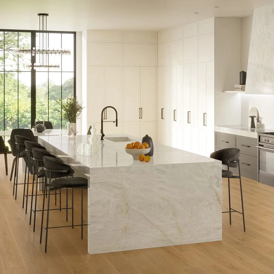 Керамогранитная плита для столешниц Atlas Plan, Crystal White Bookmatch Polished 159x324 см 20 мм (AIRH) - Фото 3