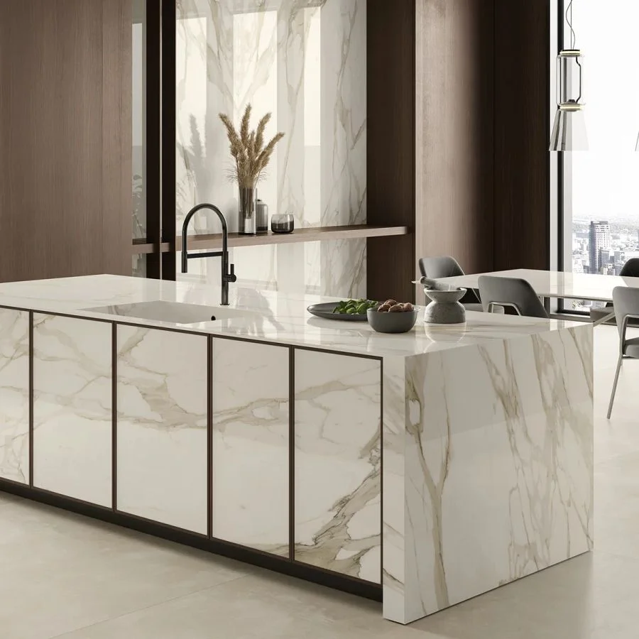 Керамогранітна плита для стільниць Atlas Plan, Calacatta Bernini Matte NATURA VEIN 159x324 см 20 мм (AIRL) - Фото 2