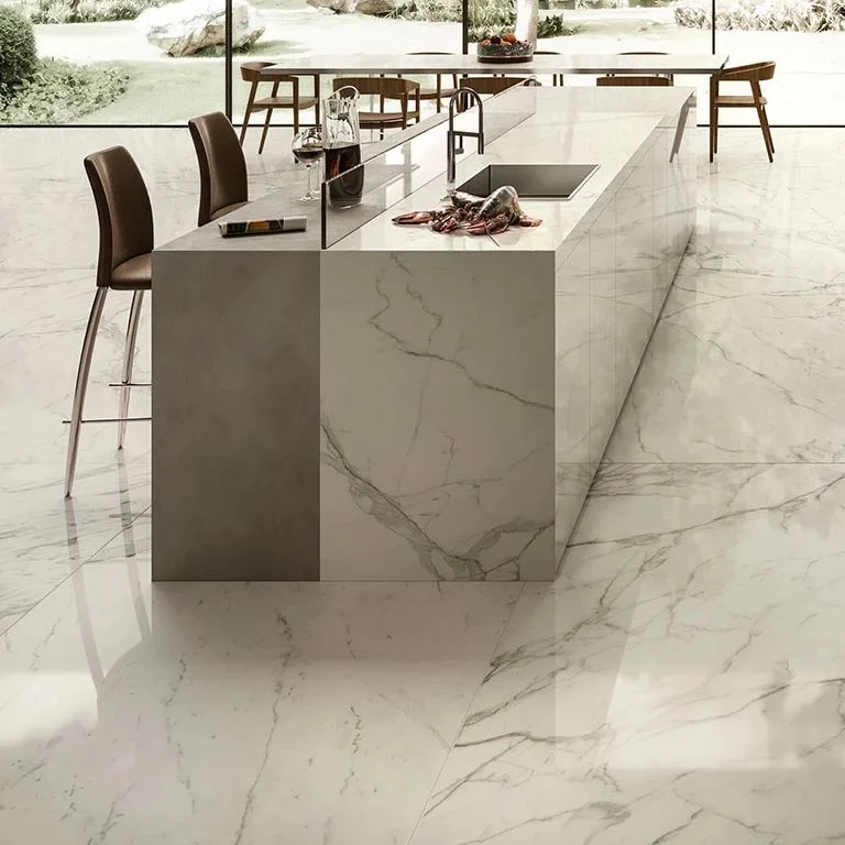 Керамогранитная плита для столешниц Atlas Plan, Calacatta Extra Silk 160x320 Rt. 6 мм (AJKY) - Фото 3
