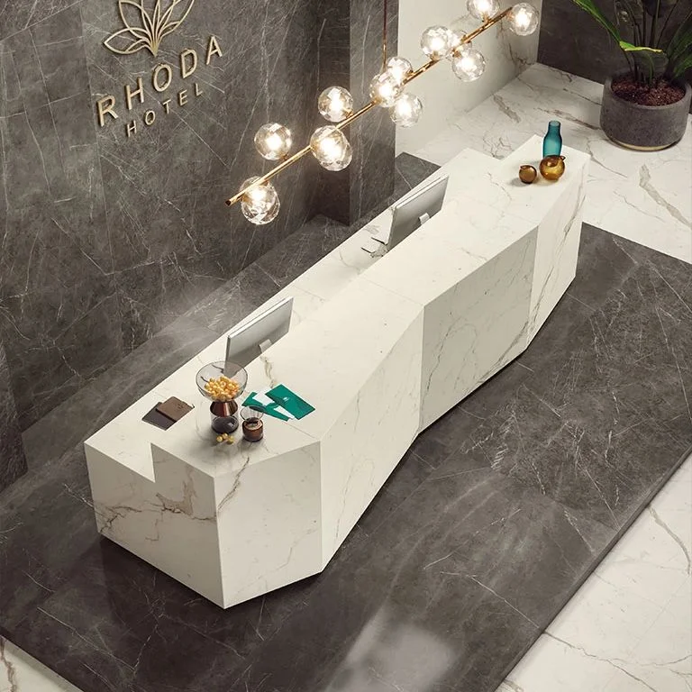 Керамогранитная плита для столешниц Atlas Plan, Calacatta Prestigio Polished 160x320, Kit Endless 4 pcs Rt. 6 мм (AKFL) - Фото 4