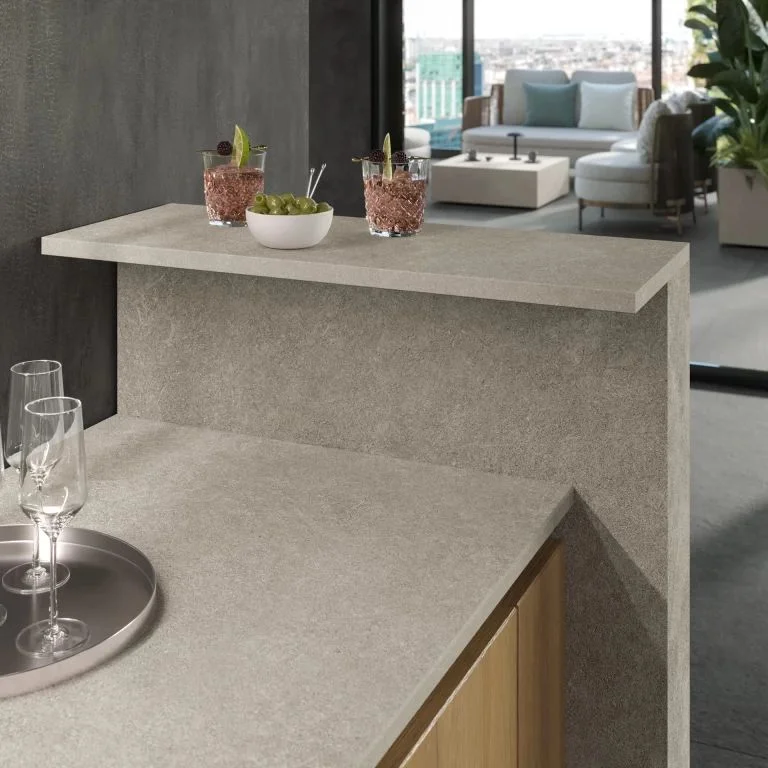 Керамогранитная плита для столешниц Atlas Plan, Boost Mineral Grey Hammered 160x320 Rt. 6 мм (AKGA) - Фото 2
