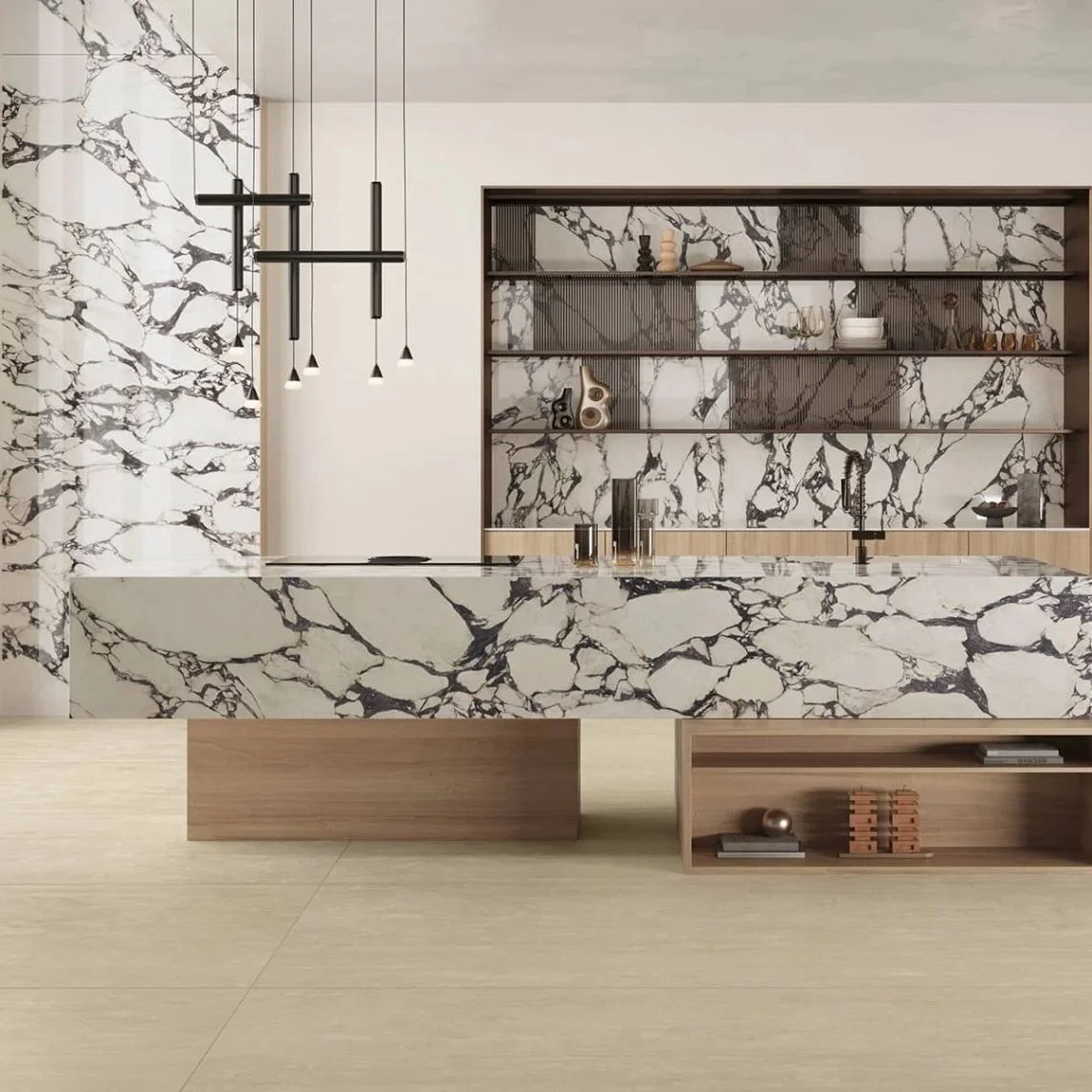 Керамогранитная плита для столешниц Atlas Plan, Calacatta Viola 162x324 Polished 12 мм (HCL7) - Фото 3