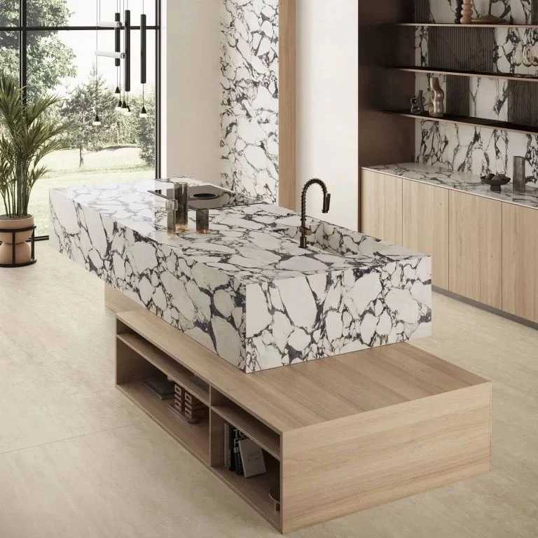 Керамогранитная плита для столешниц Atlas Plan, Calacatta Viola 162x324 Polished 12 мм (HCL7) - Фото 2