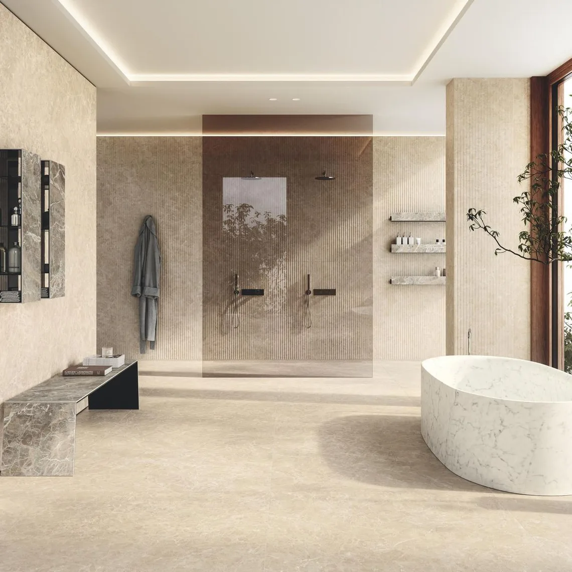 Керамогранит крупноформатный Atlas Concorde, Marvel Next Vanilla White Wheat 120x278 см Matte 6 мм (HGIQ) - Фото 2