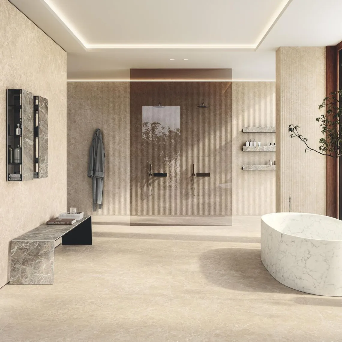 Керамогранит крупноформатный Atlas Concorde, Marvel Next Breccia Cream 160x320 см Silk 6 мм (HGVD) - Фото 2