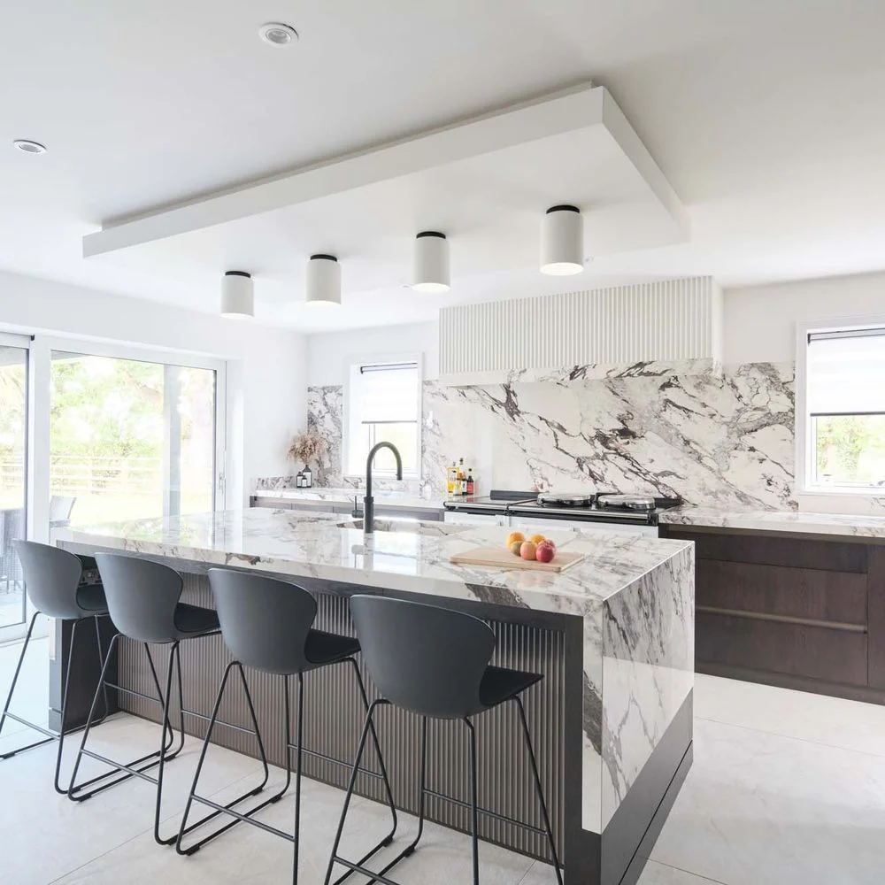 Керамогранитная плита для столешниц Marazzi, Grande Marble Look Capraia Satin B with mesh 162х324 Rt. 12 мм (KM2P) - Фото 2