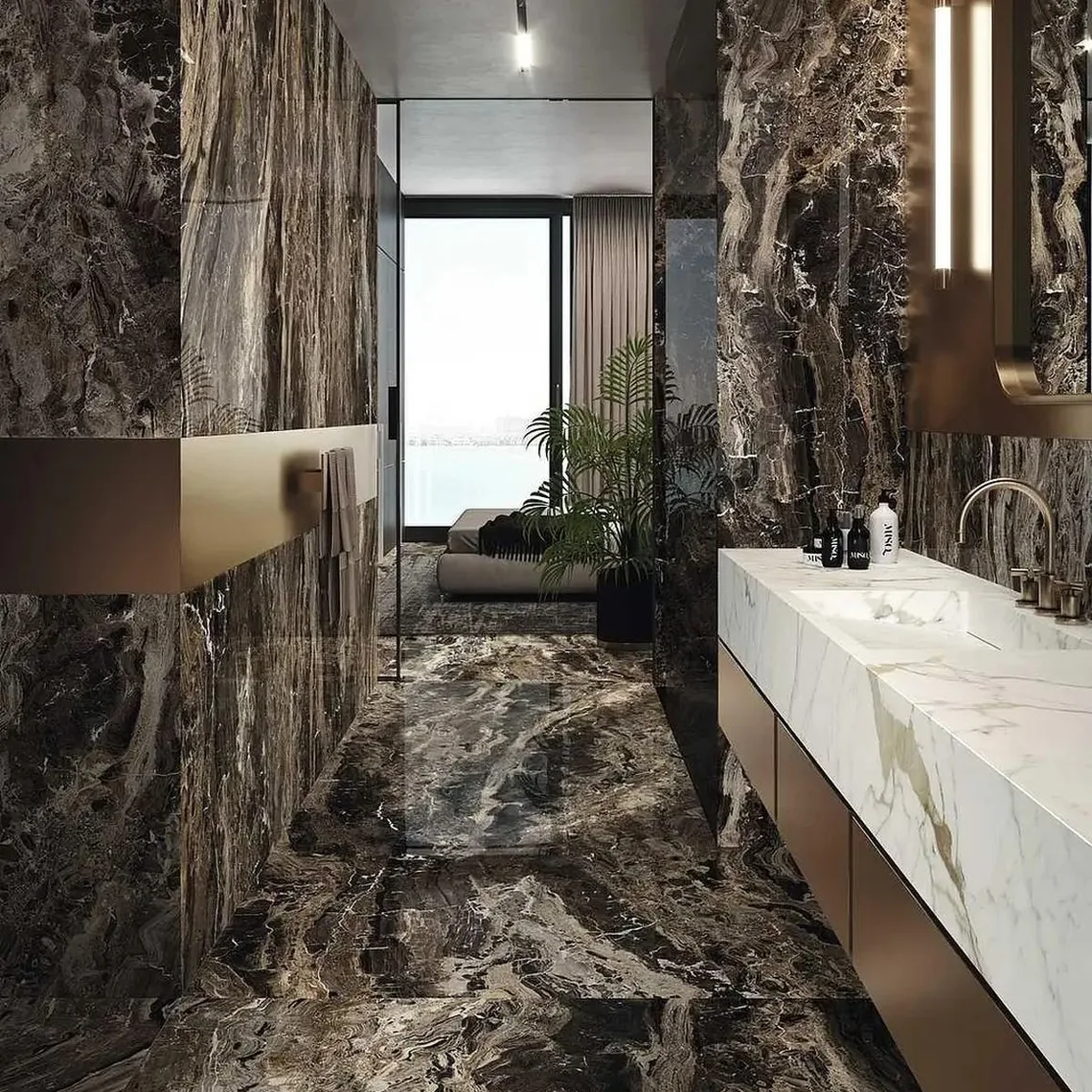 Керамогранит крупноформатный Marazzi, Grande Marble Look Frappuccino Stuoiato Lux 160x320 см Rett. 6 мм (M37K) - Фото 2