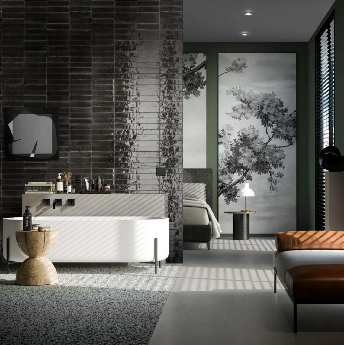 Керамогранит Marazzi Lume Black 6х24 10mm (M6RP) - Фото 3