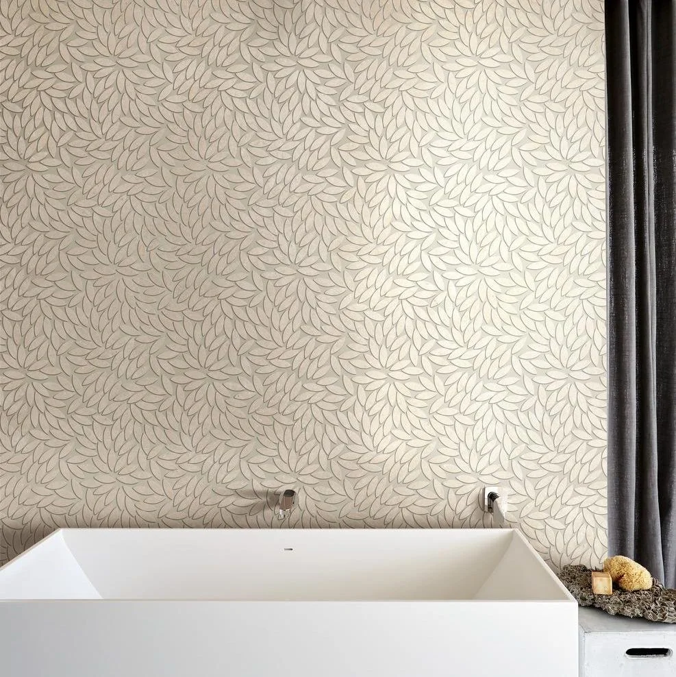 Керамогранит Marazzi Mystone Limestone Ivory Mosaico Foglie 34,2x38 10мм (M8LR) - Фото 2