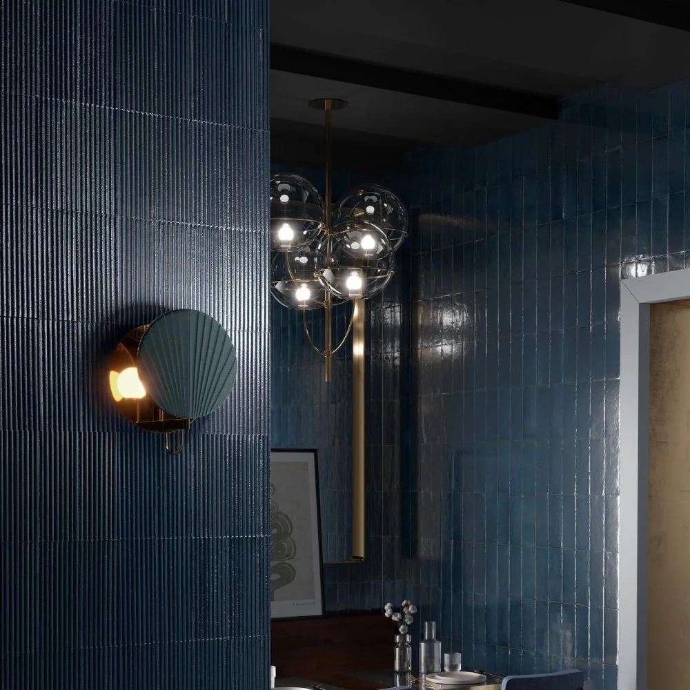 Керамогранітна плитка Marazzi, Rice Struttura Pleat 3D Blu 7.5x20, 12.5 мм (M96L) - Фото 2