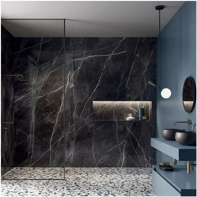 Керамогранитная плита для столешниц Marazzi, Grande Marble Look Calacatta Black Satin Puro 162х324 12 мм (MEPK) - Фото 2