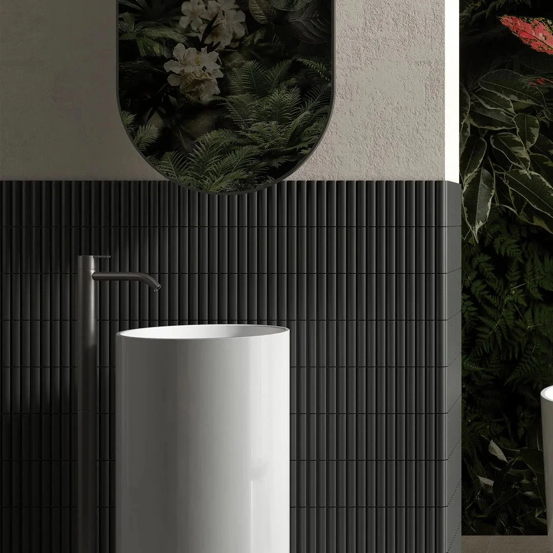 Плитка Terratinta Micro 3D Forms Fluted Black 10х30 (MI3DFL07) - Фото 3