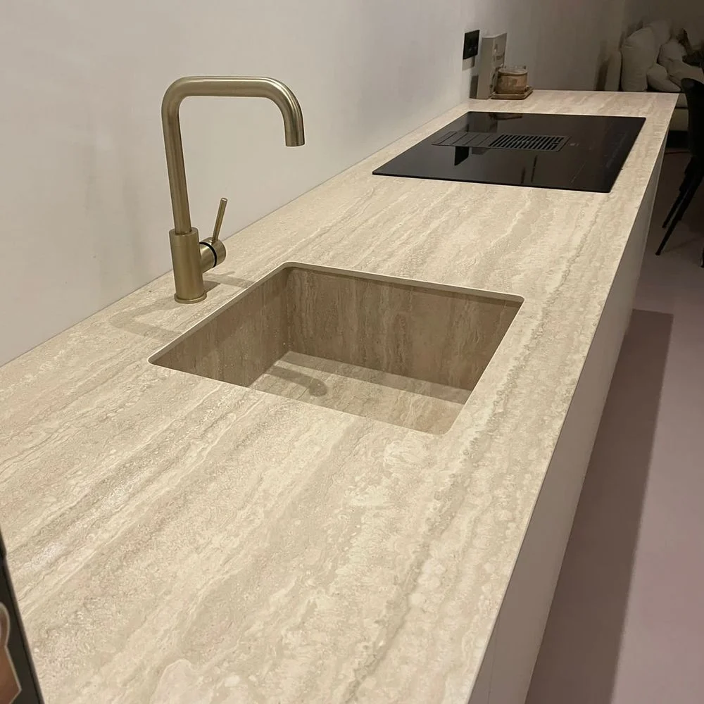 Керамогранитная плита для столешниц Marazzi, Grande Stone Look Travertino Classico Satin Puro 162х324 12 мм (MJ0C) - Фото 2