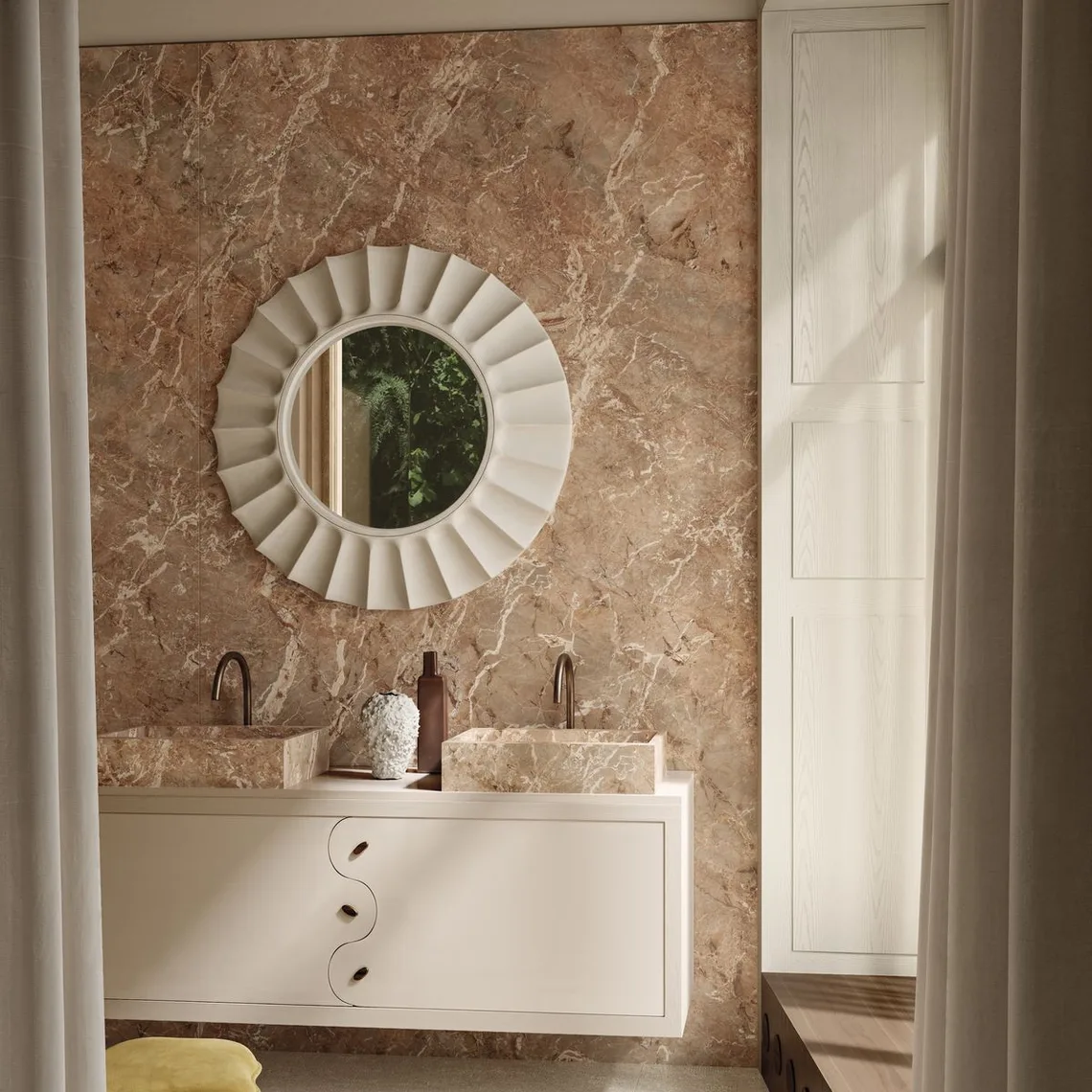 Керамогранит крупноформатный Fiandre, Marmi Maximum Breccia Rosa 150x75 см Cashmere 6 мм (MMC3406715) - Фото 2