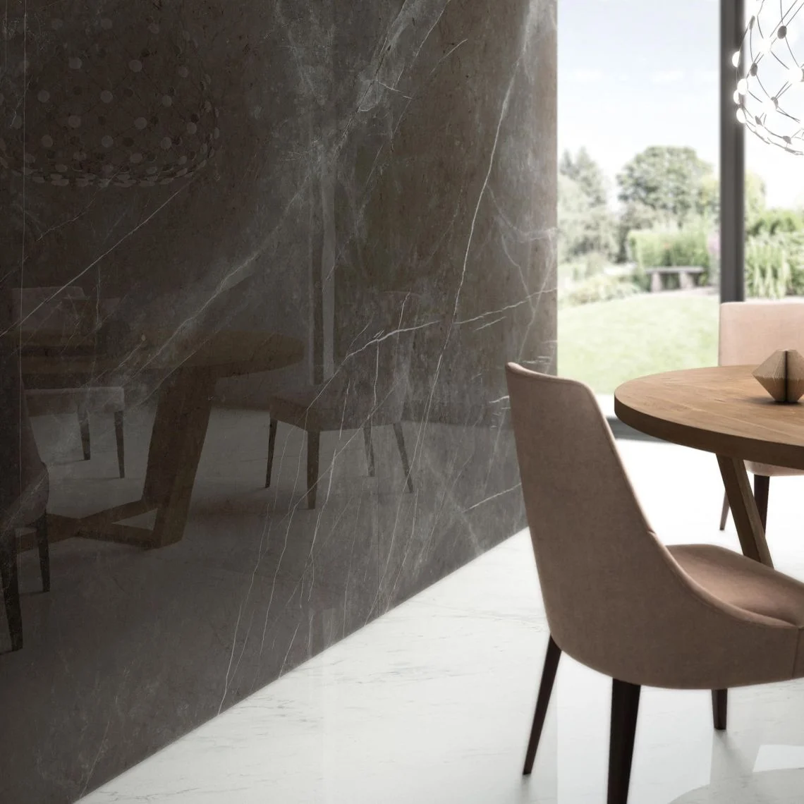 Керамограніт Fiandre Marmi Maximum Pietra Grey Lucidato 120х120 (MML326120) - Фото 2