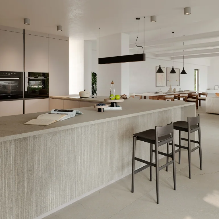 Керамогранитная плита для столешниц Marazzi, Grande Stone Look Pietra Di Sicilia Beige Satin 3D Ink Stuoiato 162х324 Rt.12 мм (MQA6) - Фото 2