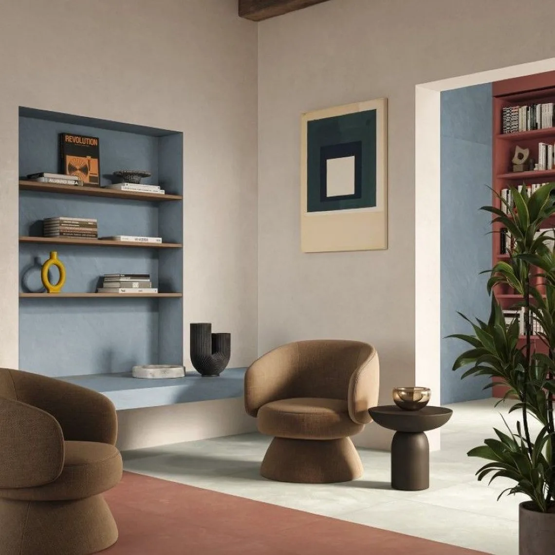 Керамогранит Marazzi, Resin Rosso 120х120 см Rett. 9 мм (MQP5) - Фото 2