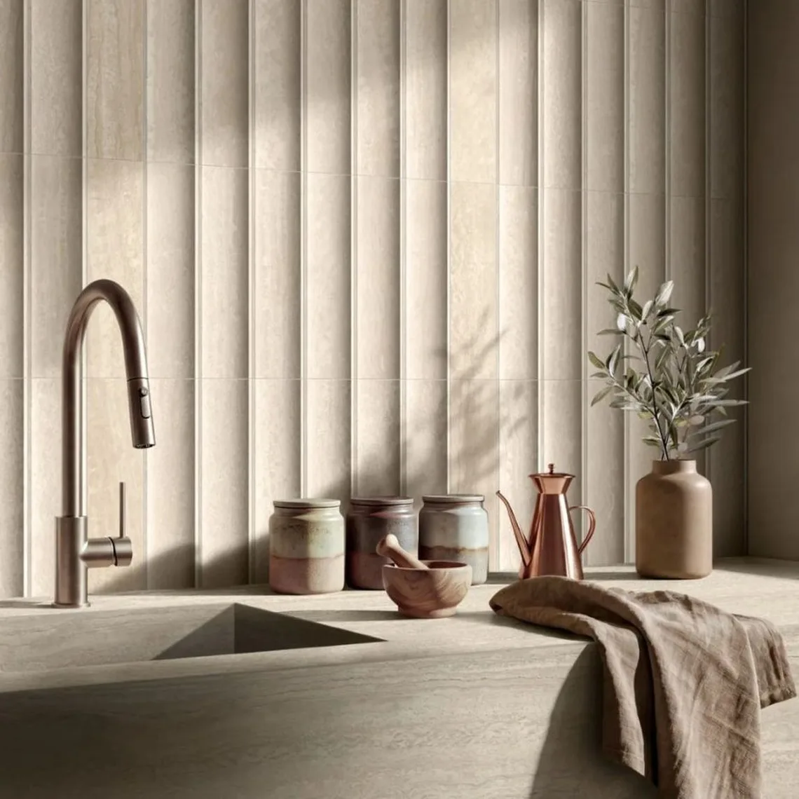 Керамограніт Marazzi, Mystone Travertino Navona 6х24 см Rett. 10 мм (MQWJ) - Фото 2