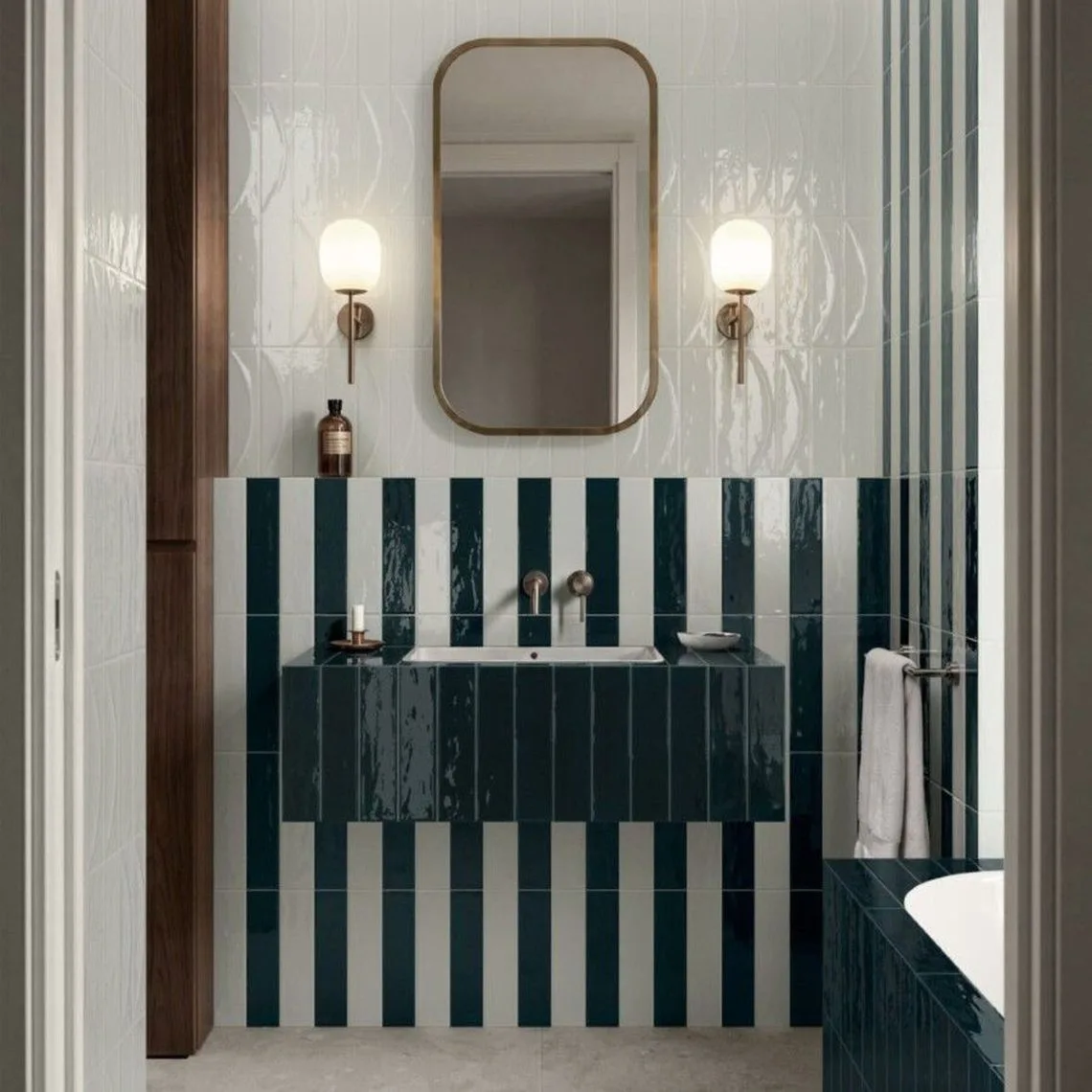Керамогранит Marazzi, Terralux Bianco 9.1х37.5 см Glossy 3D Pura 12.5 мм (MRC1) - Фото 2