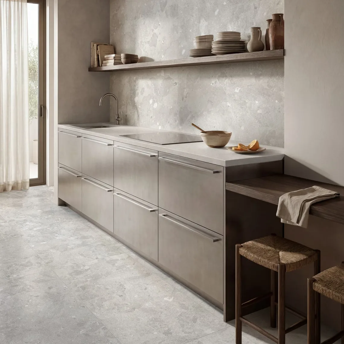 Керамогранит крупноформатный Marazzi, Grande Stone Look Breccia Dei Berici Grigio 120х278 см Naturale 3D Ink Rett. 6 мм (MRCM) - Фото 2