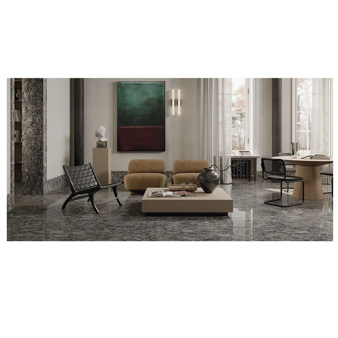 Керамогранит Fiandre Selenite Maximum, Black 150х150 Jewel 6мм (MSJ29961515) - Фото 2