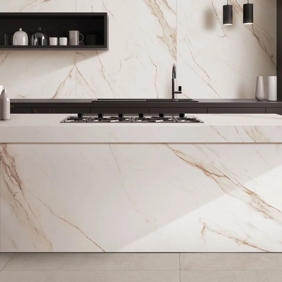Керамогранитная плита для столешниц ABK Stone, Marble Calacatta Gold 163,5x323 Lux 6 мм (PF60003353) - Фото 3