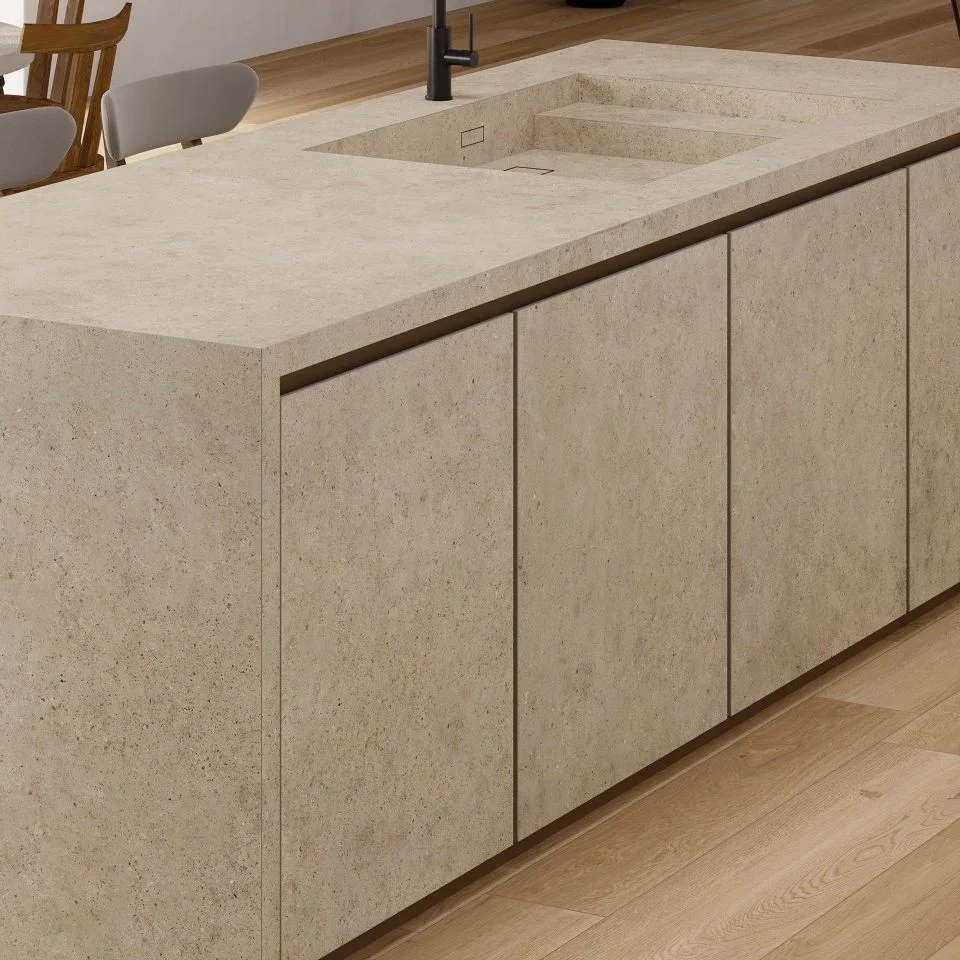 Керамогранітна плита для стільниць ABK Stone, Stone Pirenei Ecru Fullbody3D 163,5x323 Natural 12 мм (PF60008471) - Фото 2
